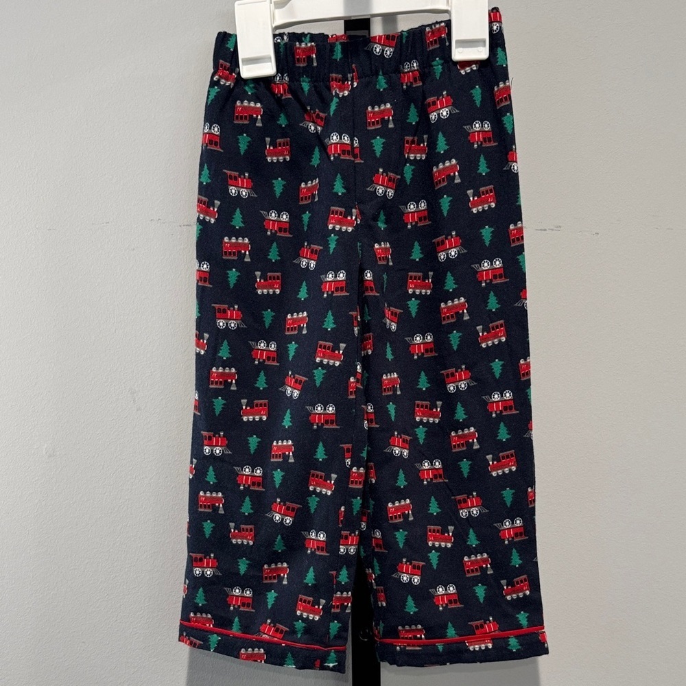 Janie and Jack Navy Christmas Train Pajama Bottoms Size 2T NWOT New